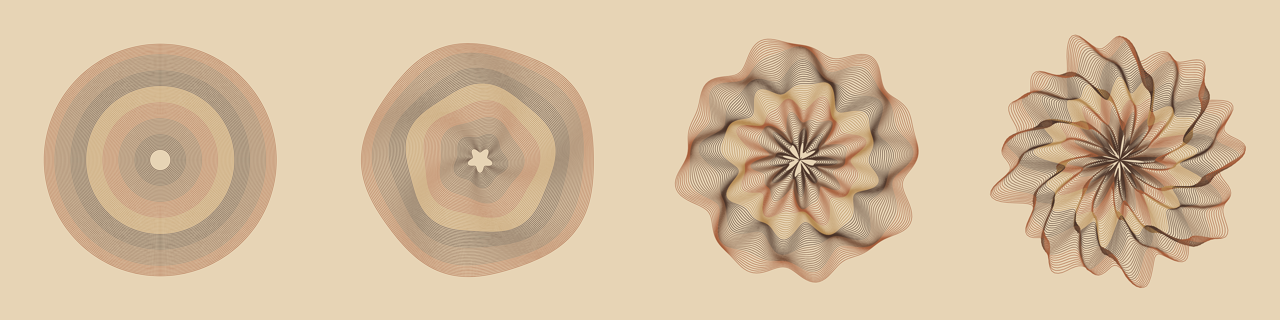 Start with circles and add some waves