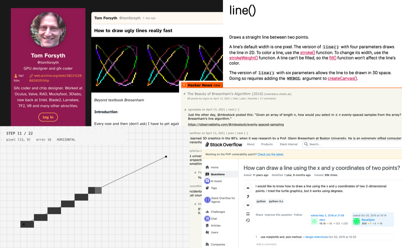 A line is infinitely thin. A pixel isn't. So how do we draw one?